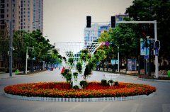 北入口迎宾花道—钢筋扎井